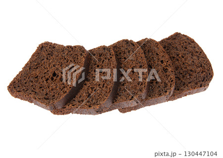 Sliced Rye bread isolated on white background Sliced Rye bread isolated on white background 130447104