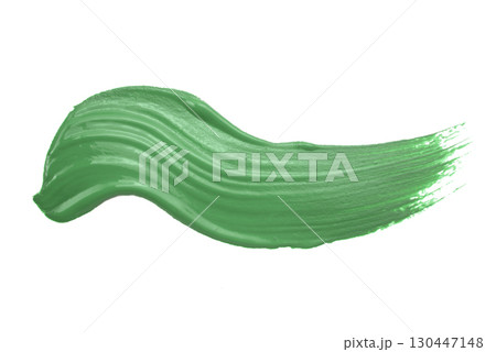 Shiny green brush strokes isolated on white background. Shiny green brush strokes isolated on white background. 130447148