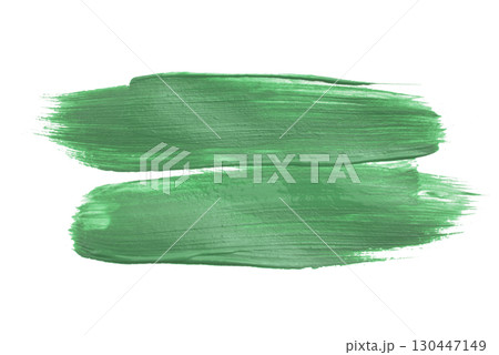 Shiny green brush strokes isolated on white background. Shiny green brush strokes isolated on white background. 130447149