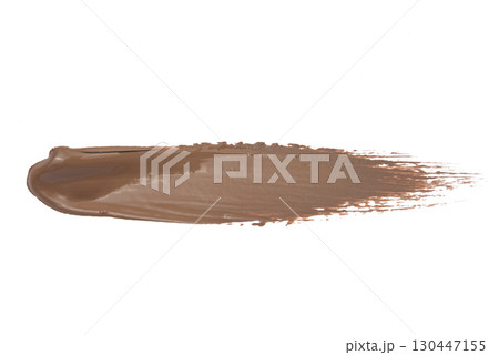 Shiny brown brush strokes isolated on white background. Shiny brown brush strokes isolated on white background. 130447155