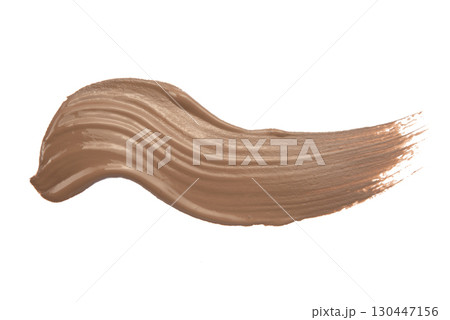 Shiny brown brush strokes isolated on white background. 130447156