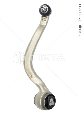 new suspension arm of a vehicle on a white background. New suspension lower control arm of a vehicle, isolated on white background 130447244