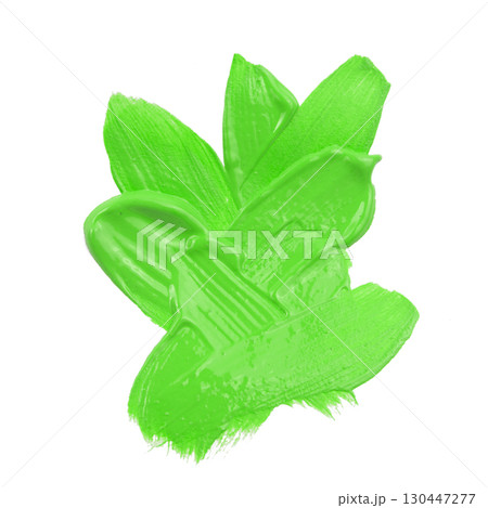 Green smear paint or cream isolated on white background 130447277