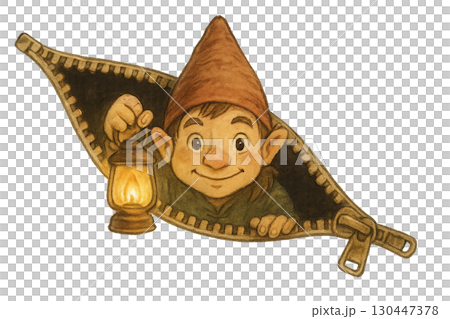 一個侏儒從拉鍊裡冒出來 一個侏儒從拉鍊裡冒出來 130447378