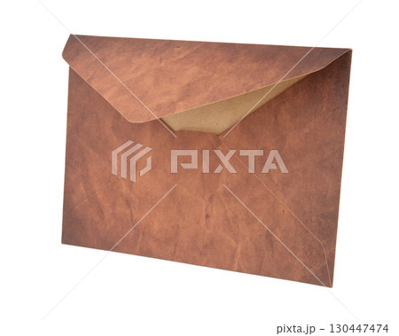 Craft brown paper envelope for mail isolated on the white background Craft brown paper envelope for mail isolated on the white background 130447474