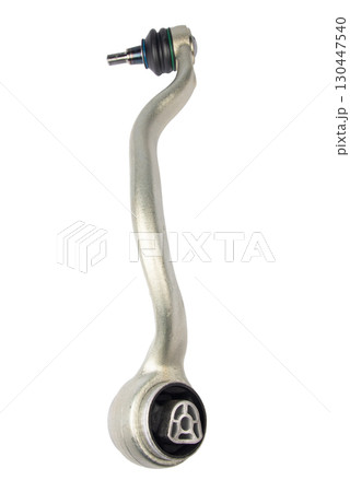 new suspension arm of a vehicle on a white background. New suspension lower control arm of a vehicle, isolated on white background 130447540