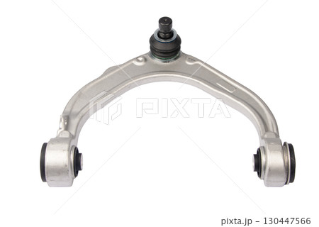 new suspension arm of a vehicle on a white background. New suspension lower control arm of a vehicle, isolated on white background 130447566