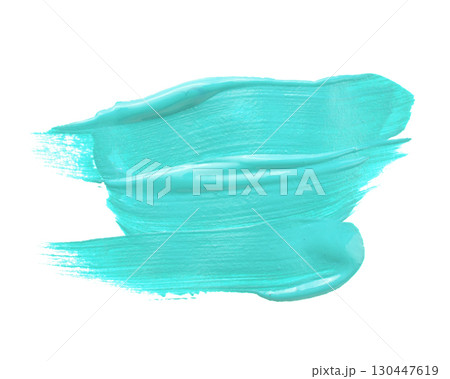 Blue smear paint or cream isolated on white background 130447619