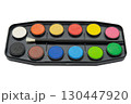 watercolor paints on a white background 130447920