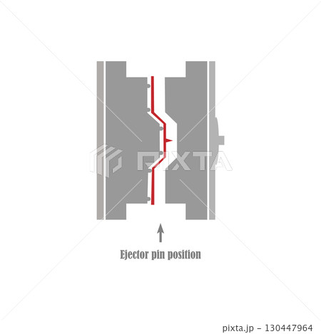 molding icon when open and ejector position 130447964