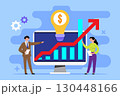 Business Presentation with Charts Background 130448166