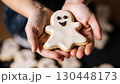Funny scary ghost cookies for Halloween, selective focus 130448173