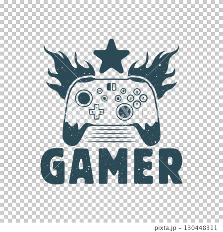 Gamer T-Shirt Design, Gaming T-Shirt Design, Gamer T-Shirt Svg, Gaming Vector Graphics, Vintage Gamer Vector. 130448311