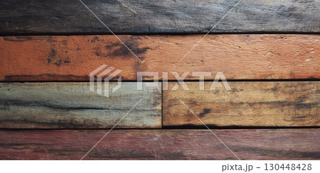 Rustic weathered wooden planks with diverse textures and colors Rustic weathered wooden planks with diverse textures and colors 130448428