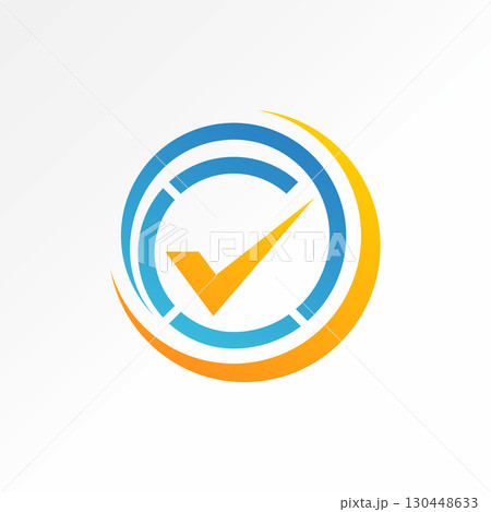 Logo design graphic concept creative premium vector stock image top sell unique circle line like initial C font with checklist consultant good approve 130448633