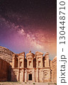 Historic Petra Monastery under a Starry Sky at Dusk 130448710