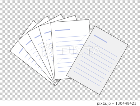 A set of report paper, letter paper, etc. Illustrations inspired by business and learning. A set of report paper, letter paper, etc. Illustrations inspired by business and learning. 130449423