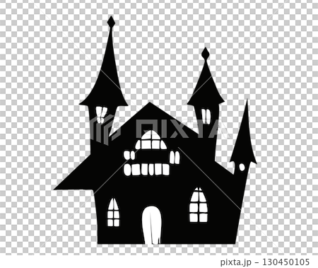 Spooky mansion vector material Black silhouette design 130450105