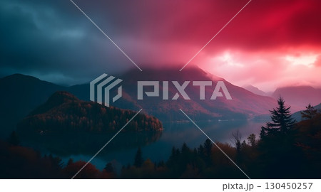 sunrise over the mountains 130450257