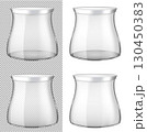 Transparent glass jar with metal lid. 130450383