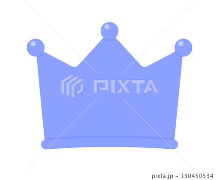 シンプルでかわいい青い王冠のアイコン - ランキング最下位やワースト1位のイメージイラスト素材 130450534