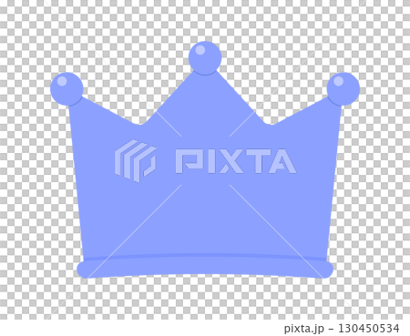 シンプルでかわいい青い王冠のアイコン - ランキング最下位やワースト1位のイメージイラスト素材 130450534