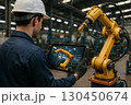 タブレットで制御する産業用ロボット 130450674