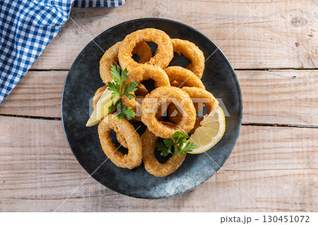 Crispy fried calamari rings Crispy fried calamari rings 130451072