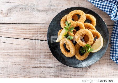 Crispy fried calamari rings Crispy fried calamari rings 130451091