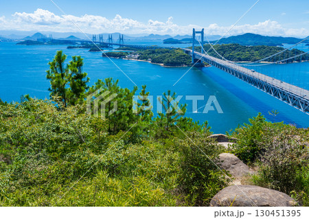 岡山県倉敷市 鷲羽山から望む瀬戸大橋 下津井瀬戸大橋 岡山県倉敷市 鷲羽山から望む瀬戸大橋 下津井瀬戸大橋 130451395