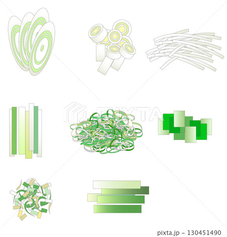 ネギの切り方の種類 ネギの切り方の種類 130451490