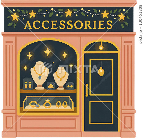おしゃれなアクセサリー屋さんのイラスト おしゃれなアクセサリー屋さんのイラスト 130451808