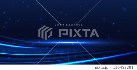 Scene glowing light blue with lighting effect sparkle abstract background. 130452291