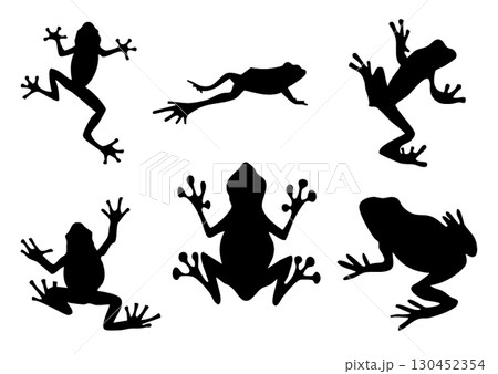 カエルのシルエットセット 130452354