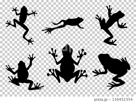 カエルのシルエットセット 130452354