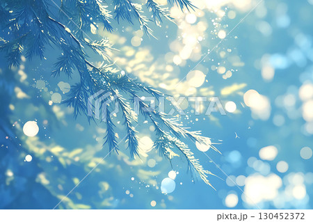 葉っぱと水のキラキラした背景素材 葉っぱと水のキラキラした背景素材 130452372