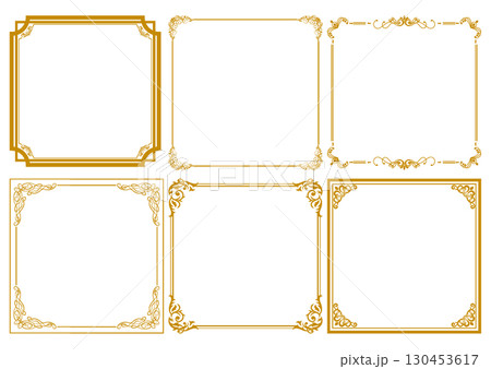 正方形のアンティークフレームセット 130453617