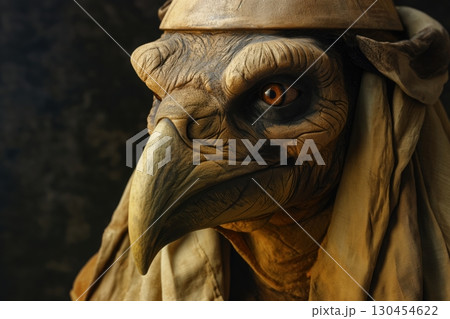 Thoth the ancient Egyptian god of wisdom and writing is posing for a portrait in a photography studio 130454622