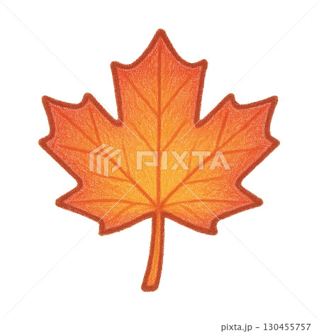 色鉛筆風の紅葉の葉のイラスト 色鉛筆風の紅葉の葉のイラスト 130455757