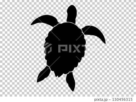 海龜剪影 海龜剪影 130456315