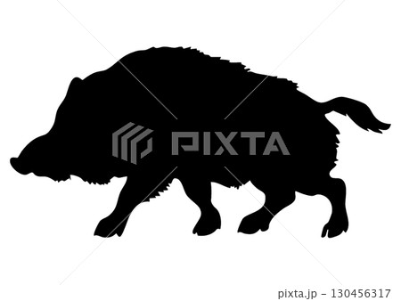 猪のシルエット 130456317