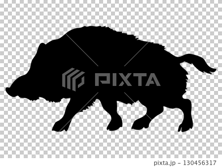 猪のシルエット 130456317