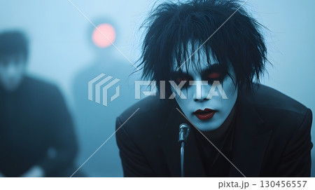Dark Singer with Intense Makeup Performingのイラスト素材 [130456557] - PIXTA