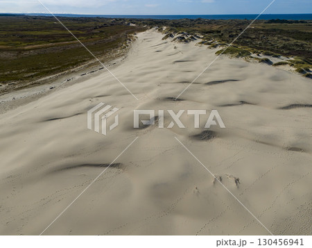 Rabjerg Mile aerial view sand dunes landscape near Skagen Denmark 130456941