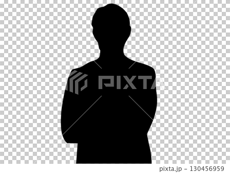 Silhouette of a man with his arms crossed 130456959