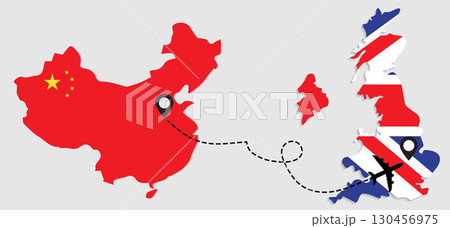 Plane travel from China to Great Britain Plane travel from China to Great Britain 130456975
