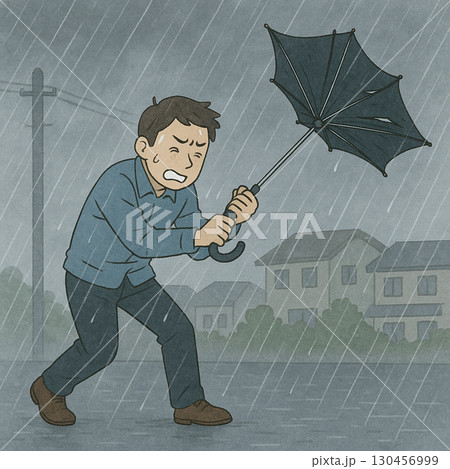 台風と傘 台風と傘 130456999