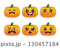 Set of smiling jack-o-lanterns, perfect for Halloween 130457184