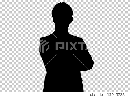 Silhouette of a man with his arms crossed 130457284
