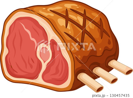 リブロースの骨付き肉ベクターイラストアイコン 130457435